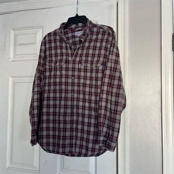 Carhartt Men's M Plaid Button-Up Work Shirt Long Sleeve Multicolor - Picture 2 of 8